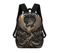 sinyumoney Golden Queen Phoenix Wings 17inch Sac À Dos Scolaire Imprimé En 3D Pour Enfants, Style Décontracté Et Tendance, Idéal Pour Les Voyages Et Les Études.