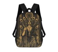 sinyumoney Golden Queen with Peacock Feathers Sac À Dos Enfant, Cartable Imprimé En 3D Pour Garçons Et Adolescents 17inch