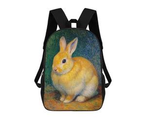 sinyumoney Golden Rabbit Art Print Sac À Dos Scolaire Pour Enfants, Imprimé En 3D, Sac À Dos Tendance Pour Garçons, Élèves Du Primaire Et Du Collège 17inch
