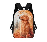 sinyumoney Golden Retriever Autumn Scene Sac À Dos Imprimé Pour Enfants, Sac D'école, Sac De Voyage Pour Adultes Et Enfants 17inch