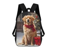 sinyumoney Golden Retriever Christmas Sacs À Dos Imprimés En 3D Pour Enfants, Sacs D'école Tendance Pour Garçons, Sacs De Voyage, Sacs Scolaires Pour Élèves Du Primaire 17inch