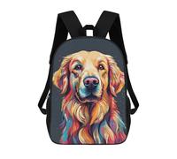 sinyumoney Golden Retriever Colorful Sac À Dos Enfant Imprimé En 3D, Sac D'école Pour Garçons, Sac À Dos Cool Et Décontracté, Sac À Dos Amusant Pour Enfants Et Adolescents 17inch