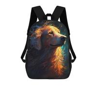 sinyumoney Golden Retriever Dog Sac À Dos Scolaire Imprimé En 3D, Sac À Dos Décontracté Pour Enfants, Sac D'école Imprimé En 3D Pour Garçons, Primaire Et Collège 17inch
