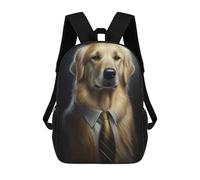 sinyumoney Golden Retriever Dog Suit Sacs À Dos Imprimés En 3D Pour Enfants, Sacs D'école Tendance Pour Garçons, Sacs De Voyage, Sacs Scolaires Pour Élèves Du Primaire 17inch