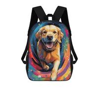 sinyumoney Golden Retriever in Space Sac À Dos Scolaire Enfant Tendance Et Décontracté, Sac À Dos Imprimé En 3D Pour Garçon, Grand Sac À Dos 17inch