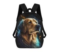 sinyumoney Golden Retriever in Space Sac À Dos Scolaire Pour Enfants, Imprimé En 3D, Pour Garçons, Élèves Du Primaire Et Du Collège 17inch