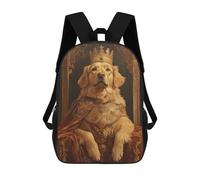 sinyumoney Golden Retriever King Sacs À Dos Imprimés En 3D 17inch Sac À Dos Scolaire Pour Enfants, Sac À Dos Décontracté Pour La Journée, Sac De Voyage Décontracté Pour Les Élèves Du Collège