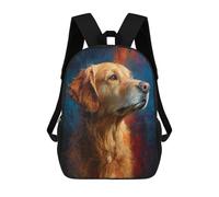 sinyumoney Golden Retriever Painting Artwork Sac À Dos Imprimé En 3D, Sac D'école Décontracté Et Tendance Pour Enfants, Sac D'école Pour Garçons, Collégiens 17inch