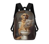 sinyumoney Golden Retriever Reading Newspaper-5 Sacs À Dos 17 Pouces Pour Enfants, Sacs D'école Imprimés En 3D Pour Élèves Du Primaire Et Du Collège, Garçons Et Filles