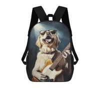 sinyumoney Golden Retriever Rock Star -1 Sacs À Dos Pour Enfants, Sac À Dos Scolaire Imprimé En 3D Pour Enfants, Sac À Dos De Voyage, Sac À Livres Pour Enfants 17inch Sac D'école