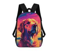 sinyumoney Golden Retriever Sunset Art Sac À Dos Scolaire Pour Enfants Imprimé En 3D, Idéal Pour Les Voyages Et Les Livres 17inch