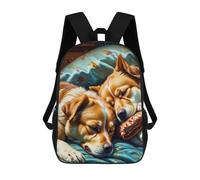 sinyumoney Golden Retrievers Resting on Comfortable Bed Sacs À Dos Pour Enfants, Sac À Dos Scolaire Imprimé En 3D Pour Enfants, Sac À Dos De Voyage, Sac À Livres Pour Enfants 17inch Sac D'école