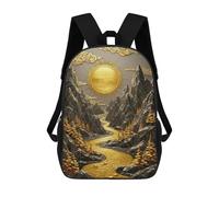 sinyumoney Golden River Mountain Landscape Art Sacs À Dos Pour Enfants, Sac À Dos Scolaire, Sac À Dos Imprimé En 3D Pour Enfants, Sac À Dos De Voyage, Sac À Livres, Sac D'école Pour Enfants 17inch