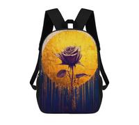 sinyumoney Golden Rose Abstract Sacs À Dos Scolaires Pour Enfants, Sac D'école Imprimé En 3D Pour Garçons, Élèves Du Primaire Et Du Collège 17inch