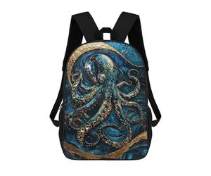 sinyumoney Golden Secrets of The Deep Art Sac À Dos, Cartable Imprimé En 3D, Sac À Goûter, Sac À Dos De Voyage, Sac À Dos Entre Amis, Sac À Dos Scolaire Pour Filles Et Garçons 17inch