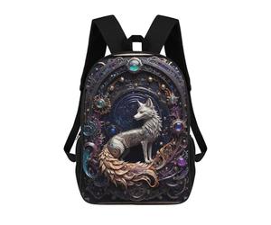 sinyumoney Golden Silver Fox Art Deco Sacs À Dos Scolaires Pour Enfants, Cartables Imprimés En 3D, Sacs D'école Tendance Pour Garçons, Élèves Du Primaire Et Du Collège 17inch