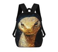 sinyumoney Golden Snake Portrait Animal Sac À Dos Pour Garçons Et Adolescents, Sacs À Dos Pour Filles, Sacs À Dos Pour Tout-petits, Sacs À Livres Pour L'école Primaire Et Le Collège 17inch