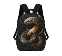 sinyumoney Golden Snake Sacs À Dos Imprimés En 3D Pour Enfants, Sacs D'école Tendance Pour Garçons, Sacs De Voyage, Sacs Scolaires Pour Élèves Du Primaire 17inch