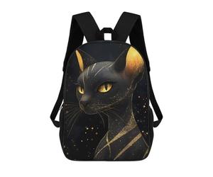 sinyumoney Golden Sphynx Cat Starry Night Sac À Dos Enfant Tendance Et Amusant, Sac À Dos Pour Garçons Et Adolescents, Sac D'école Imprimé En 3D Pour Garçons 17inch