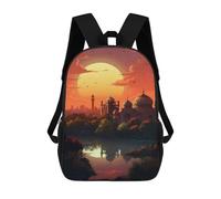 sinyumoney Golden Sunset Palace Reflections Sacs À Dos, Sac À Dos Enfant, Sac D'école, Sac À Dos De Voyage Imprimé En 3D, Accessoire De Mode, Sac À Dos Imperméable Pour Enfants 17inch