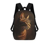 sinyumoney Golden Tabby Cat Portrait 17inch Sacs À Dos Scolaires Imprimés En 3D - Sacs À Dos Tendance Pour Garçons Du Primaire Et Du Collège