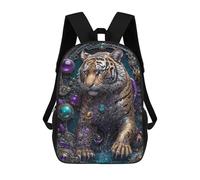 sinyumoney Golden Technology Tiger Sacs À Dos Tendance Imprimés En 3D 17inch Sac D'école Décontracté Pour Enfants, Garçons, Élèves Du Primaire Et Du Collège