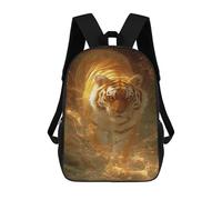 sinyumoney Golden Tiger Fantasy Artwork Sacs À Dos Tendance Imprimés En 3D 17inch Sac D'école Décontracté Pour Enfants, Garçons, Élèves Du Primaire Et Du Collège