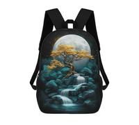 sinyumoney Golden Tree Moonlit Falls Sacs À Dos Pour Enfants, Sac À Dos Scolaire Imprimé En 3D Pour Enfants, Sac À Dos De Voyage, Sac À Livres Pour Enfants 17inch Sac D'école