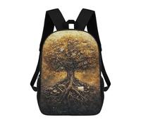 sinyumoney Golden Tree of Knowledge 17inch Sac À Dos Scolaire Imprimé En 3D Pour Enfants, Style Décontracté Et Tendance, Idéal Pour Les Voyages Et Les Études.