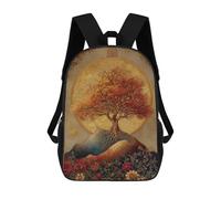 sinyumoney Golden Tree of Life Tapestry Sac À Dos Scolaire Pour Enfants, Imprimé En 3D, Pour Garçons, Élèves Du Primaire Et Du Collège 17inch