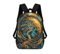 sinyumoney Golden Tree of Serenity Sac À Dos Imprimé En 3D, Sac D'école Décontracté Et Tendance Pour Enfants, Sac D'école Pour Garçons, Collégiens 17inch