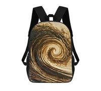 sinyumoney Golden Wave Swirl Sacs À Dos Pour Enfants, Sac À Dos Scolaire, Sac À Dos Imprimé En 3D Pour Enfants, Sac À Dos De Voyage, Sac À Livres, Sac D'école Pour Enfants 17inch