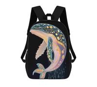 sinyumoney Golden Whale Art Animal Sacs À Dos Pour Enfants, Sac À Dos Scolaire, Sac À Dos Imprimé En 3D Pour Enfants, Sac À Dos De Voyage, Sac À Livres, Sac D'école Pour Enfants 17inch