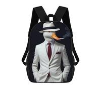 sinyumoney Goose Duck in White Suit Sac À Dos Pour Enfants, Impression 3D, Sac D'école Pour Garçons Et Filles, Sac À Dos Tendance Et Décontracté Pour Écoliers 17inch