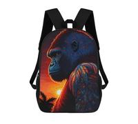 sinyumoney Gorilla Art Style 6 Sacs À Dos Imprimés En 3D Pour Enfants, Sacs D'école Tendance Pour Garçons, Sacs De Voyage, Sacs Scolaires Pour Élèves Du Primaire 17inch