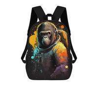 sinyumoney Gorilla Astronaut in Space Sac À Dos Imprimé 3D Pour Enfants, Sac À Dos Léger Pour Écoliers Et Écoliers, Sac À Goûter Pour La Crèche 17inch