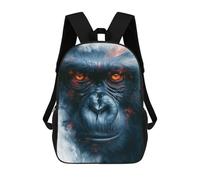 sinyumoney Gorilla Face Art Print Sacs À Dos Tendance Imprimés En 3D 17inch Sac D'école Décontracté Pour Enfants, Garçons, Élèves Du Primaire Et Du Collège
