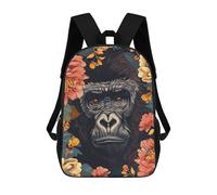 sinyumoney Gorilla in Bloom Sacs À Dos Pour Enfants, Sac À Dos Scolaire, Sac À Dos Imprimé En 3D Pour Enfants, Sac À Dos De Voyage, Sac À Livres, Sac D'école Pour Enfants 17inch
