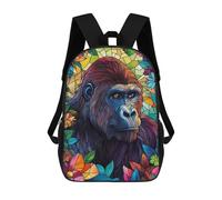 sinyumoney Gorilla in Flowers Sacs À Dos Pour Enfants, Cartables, Sacs À Dos Scolaires Imprimés En 3D, Sacs À Dos De Voyage Tendance Pour Enfants (primaire, Collège) 17inch