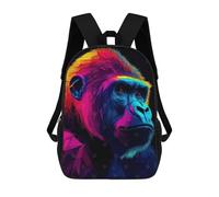 sinyumoney Gorilla in Neon Colors Sac À Dos Scolaire Imprimé En 3D Pour Enfants, Sac À Dos De Voyage Tendance Et Décontracté Pour Écoliers 17inch