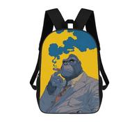 sinyumoney Gorilla in Suit Smoking Cigar Sac À Dos Scolaire Pour Enfants, Sac À Dos De Voyage Décontracté, Grand Sac À Dos Pour Garçons Et Filles 17inch