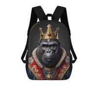 sinyumoney Gorilla King Sacs À Dos Pour Enfants, Sac À Dos Scolaire, Sac À Dos Imprimé En 3D Pour Enfants, Sac À Dos De Voyage, Sac À Livres, Sac D'école Pour Enfants 17inch