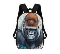sinyumoney Gorilla Portrait with Splashes Paint Sac À Dos Enfant Fille 3D, Sac D'école, Sac À Dos Pour Tout-petits, Sac À Dos Décontracté, Sac À Livres Tendance 17inch