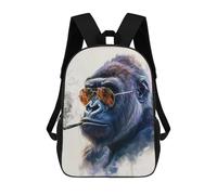 sinyumoney Gorilla Smoking Sac À Dos Scolaire Pour Enfants Imprimé En 3D, Idéal Pour Les Voyages Et Les Lectures, Pour Les Garçons Et Les Élèves Du Primaire 17inch