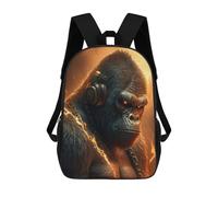 sinyumoney Gorilla with Headphones Sac À Dos Imprimé En 3D, Sac D'école Décontracté Et Tendance Pour Enfants, Sac D'école Pour Garçons, Collégiens 17inch