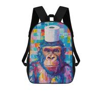 sinyumoney Gorilla with Toilet Paper Hat Sac À Dos Scolaire Imprimé En 3D Pour Enfants, Sac À Dos Garçon/fille, Sac De Voyage Pour Enfants 17inch