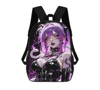 sinyumoney Gothic Anime Girl with Snake Sac À Dos Pour Garçons Et Adolescents, Sacs À Dos Pour Filles, Sacs À Dos Pour Tout-petits, Sacs À Livres Pour L'école Primaire Et Le Collège 17inch