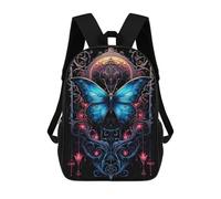 sinyumoney Gothic Butterfly Art Print Sacs À Dos Pour Enfants, Sac À Dos Scolaire Imprimé En 3D Pour Enfants, Sac À Dos De Voyage, Sac À Livres Pour Enfants 17inch Sac D'école