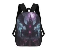 sinyumoney Gothic Castle with Wings Sac À Dos Enfant Tendance Et Amusant, Sac À Dos Pour Garçons Et Adolescents, Sac D'école Imprimé En 3D Pour Garçons 17inch