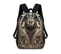 sinyumoney Gothic Cat Artwork Sac À Dos Scolaire Pour Enfants, Sac À Dos De Voyage Décontracté, Grand Sac À Dos Pour Garçons Et Filles 17inch